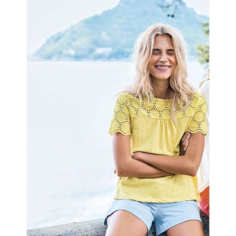 ✨BODEN Eugenie Broderie Yellow Sz 6 Top✨